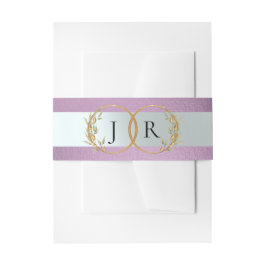 Linked Leaf Monogram - Lavendel Uitnodigingen Wikkel