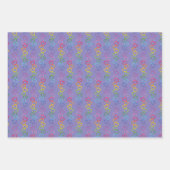 Linked Love harten op een paarse achtergrond Inpakpapier Vel (Voorkant 2)