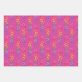Linked Love harten op een roze achtergrond Inpakpapier Vel (Voorkant)