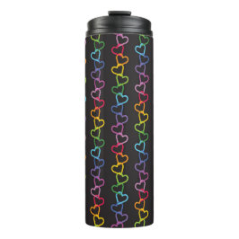 Linked Love Rainbow Black Thermosbeker