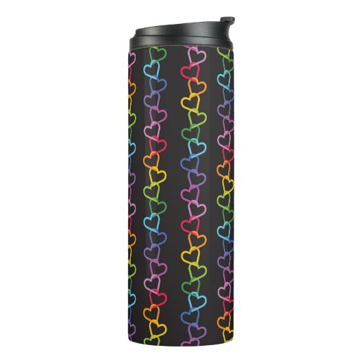 Linked Love Rainbow Black Thermosbeker (Gedraaid links)