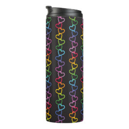 Linked Love Rainbow Black Thermosbeker