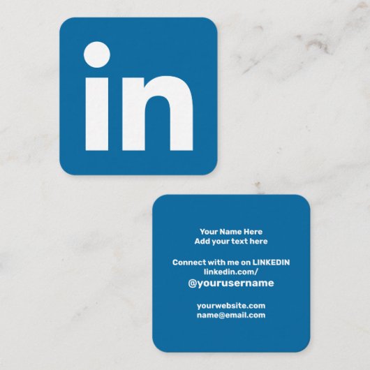 LinkedIn logo Social Media Modern Trendy Business Contactkaartje (Voorkant / Achterkant)