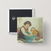 Linker belast vierkante button 5,1 cm (Voorkant /achterkant)