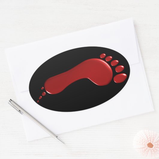 Linker bloedige voetafdruk Sticker (Envelop)