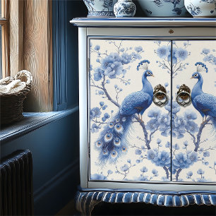 Linker Bloementakken Blauw Delfts Pauw Decoupage Tissuepapier
