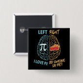 Linker Brain rechter Brain Funny Pi Vierkante Button 5,1 Cm (Voorkant /achterkant)
