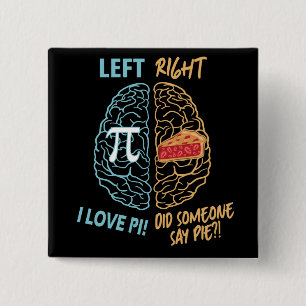 Linker Brain rechter Brain Funny Pi Vierkante Button 5,1 Cm