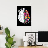 Linker- en rechterhersenhelft - Analytisch en crea Poster (Thuiskantoor)