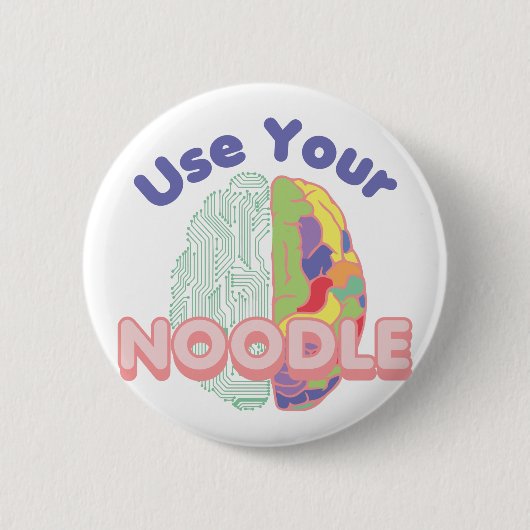 Linker- en rechterhersenhelft ronde button 5,7 cm (Voorkant)