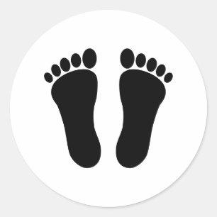 Linker- en rechtervoetafdrukken ronde sticker