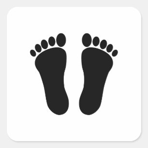Linker- en rechtervoetafdrukken vierkante sticker
