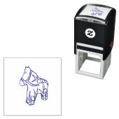 linker Facing Iris Horse Self Inking Stamp Zelfinktende Stempel (In situ)