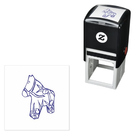 linker Facing Iris Horse Self Inking Stamp Zelfinktende Stempel (In situ)