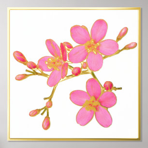 Linker Folie Accent Pink Spring Blossom Poster Afd