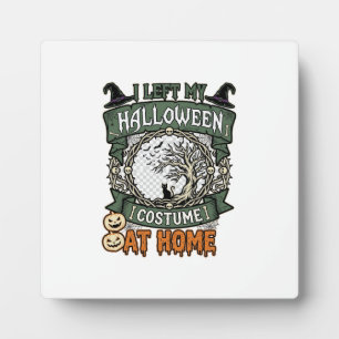 Linker Halloween Kostuum Thuis Boom Kat Pompoenen_ Fotoplaat