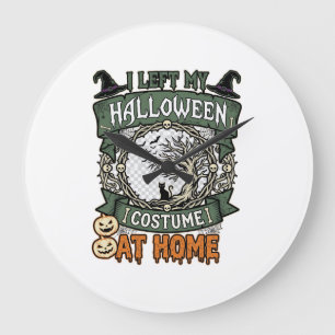 Linker Halloween Kostuum Thuis Boom Kat Pompoenen_ Grote Klok