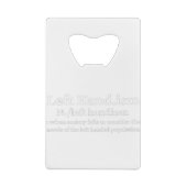 Linker Hander's Creditkaart Flessenopener (Achterkant)