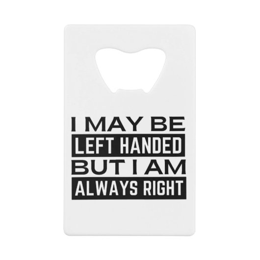 Linker Hander's Creditkaart Flessenopener (Voorkant)