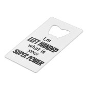 Linker Hander's Creditkaart Flessenopener (Achterkant Gekanteld)