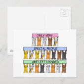 Linker Handers Day August 13 Cartoon Katten Briefkaart (Voorkant / Achterkant)