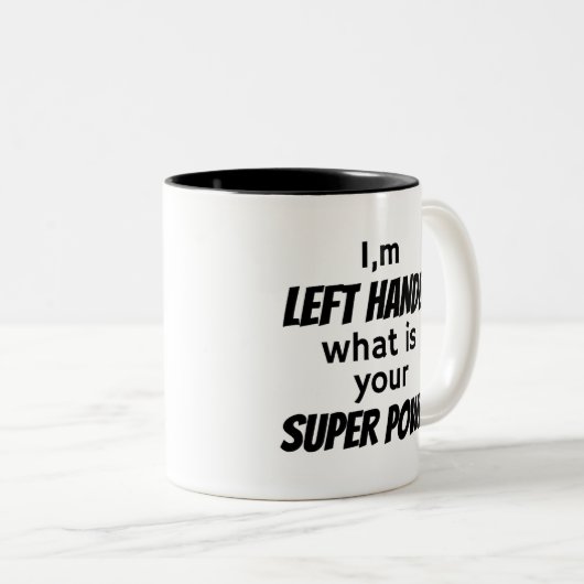 Linker Hander's Tweekleurige Koffiemok (Voorkant rechts)