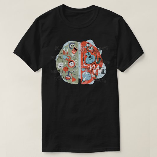 Linker Hemisphere Rechts Hemisphere Brain Design T-shirt (Design voorkant)