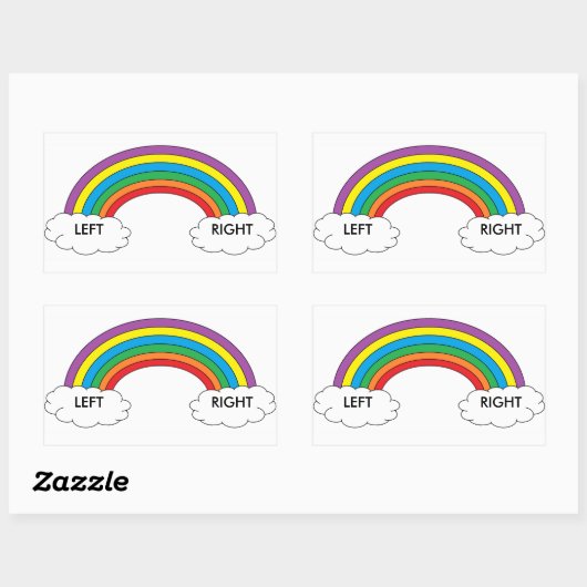 Linker/rechter schoen Stickers (regenboog) (Vel)