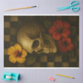 Linker schedel en Hibiscus Decoupage Papier (Craft)