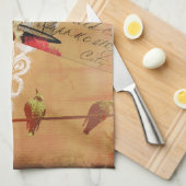   linker vlinder Turquoise Sepia Theedoek (Quarter Fold)