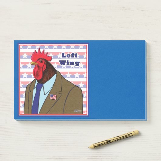 Linker Wing Rooster Post-it® Notes (Op bureau)
