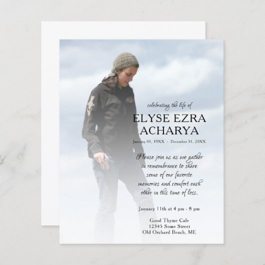 linker zijfoto-herdenkingskaart (Voorkant / Achterkant)