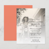 linker zijfoto-herdenkingskaart (Voorkant / Achterkant)