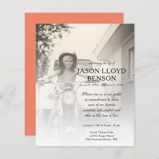 linker zijfoto-herdenkingskaart (Voorkant / Achterkant)