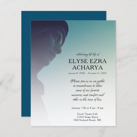 linker zijfoto-herdenkingskaart (Voorkant / Achterkant)