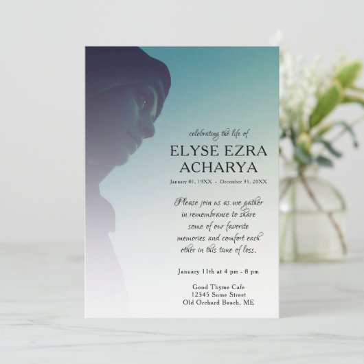 linker zijfoto-herdenkingskaart programmakaart (Staand voorkant)