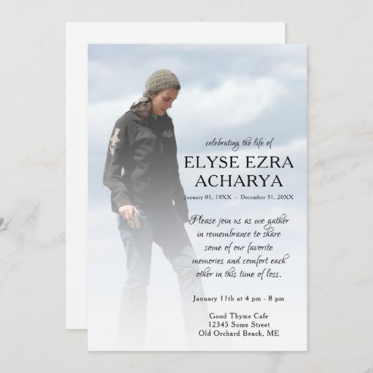 linker zijfoto-herdenkingskaart programmakaart (Voorkant / Achterkant)