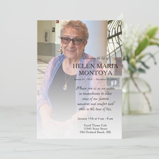 linker zijfoto-herdenkingskaart programmakaart (Staand voorkant)