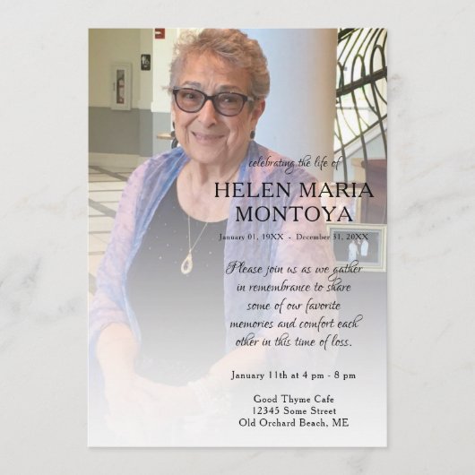 linker zijfoto-herdenkingskaart programmakaart (Voorkant)