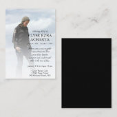 linker zijfoto-herdenkingskaart visitekaartje (Voorkant / Achterkant)