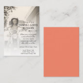 linker zijfoto-herdenkingskaart visitekaartje (Voorkant / Achterkant)