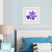 Linker Zilver Paars Orchid Group Print Poster (Insitu (Slaapkamer))