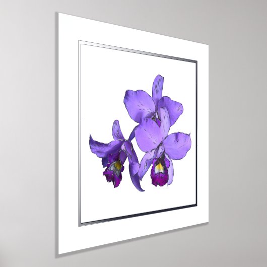 Linker Zilver Paars Orchid Group Print Poster (Laagn)
