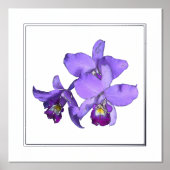 Linker Zilver Paars Orchid Group Print Poster (Voorkant)