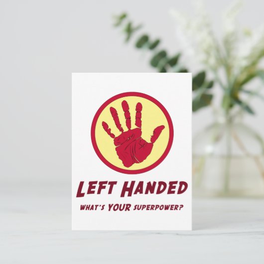 Linkerbediende Super Power Briefkaart (Staand voorkant)