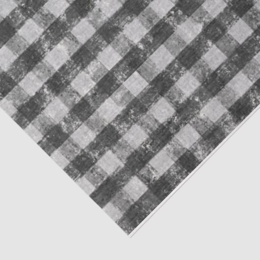 Linkerbloemkool Rooster Black White Buffalo Check Tissuepapier (Detail)