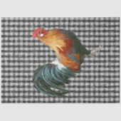 Linkerbloemkool Rooster Black White Buffalo Check Tissuepapier (Voorkant)