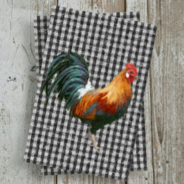 Linkerbloemkool Rooster Black White Buffalo Check Tissuepapier
