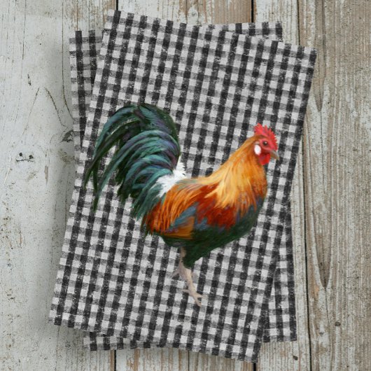 Linkerbloemkool Rooster Black White Buffalo Check Tissuepapier