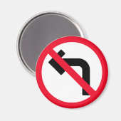 Linkerbocht verboden | Rood cirkelteken | Magneet (Voorkant / Achterkant)